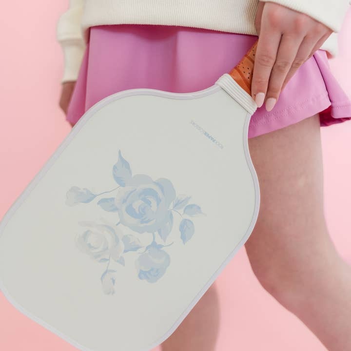Coquette Blue Rose & Bow Double-Sided Pickleball Paddle