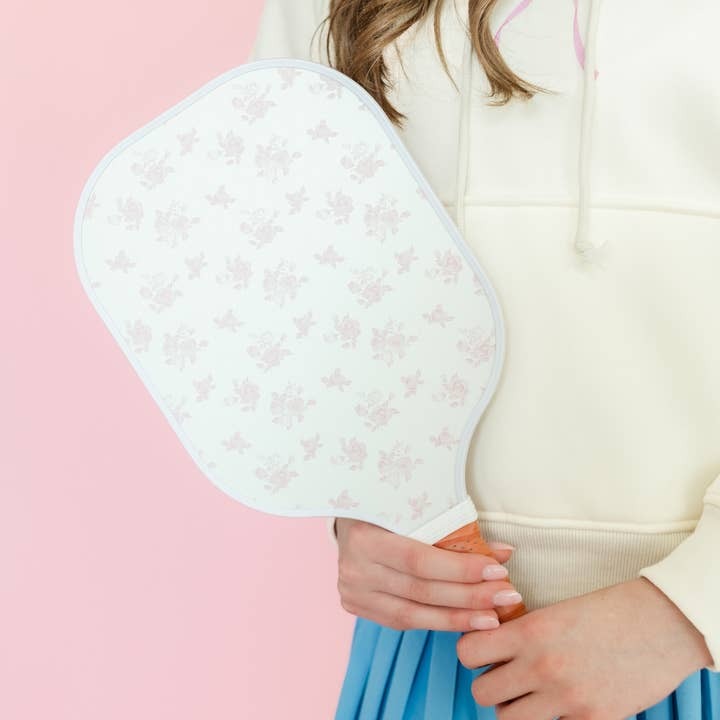 Coquette Pink Bow & Floral Double-Sided Pickleball Paddle
