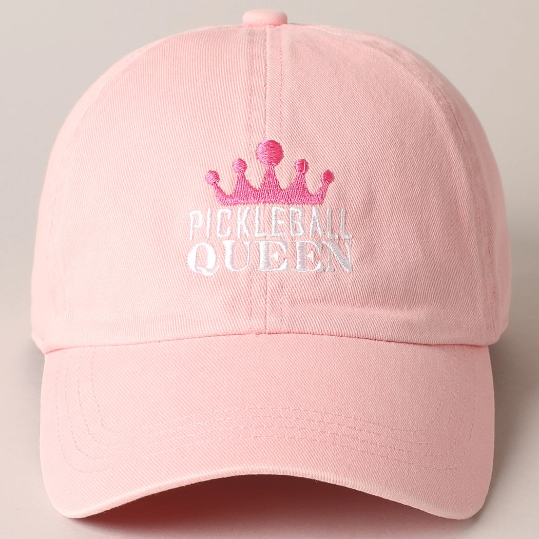 Pickleball Queen Hat – Pink Embroidered Baseball Cap