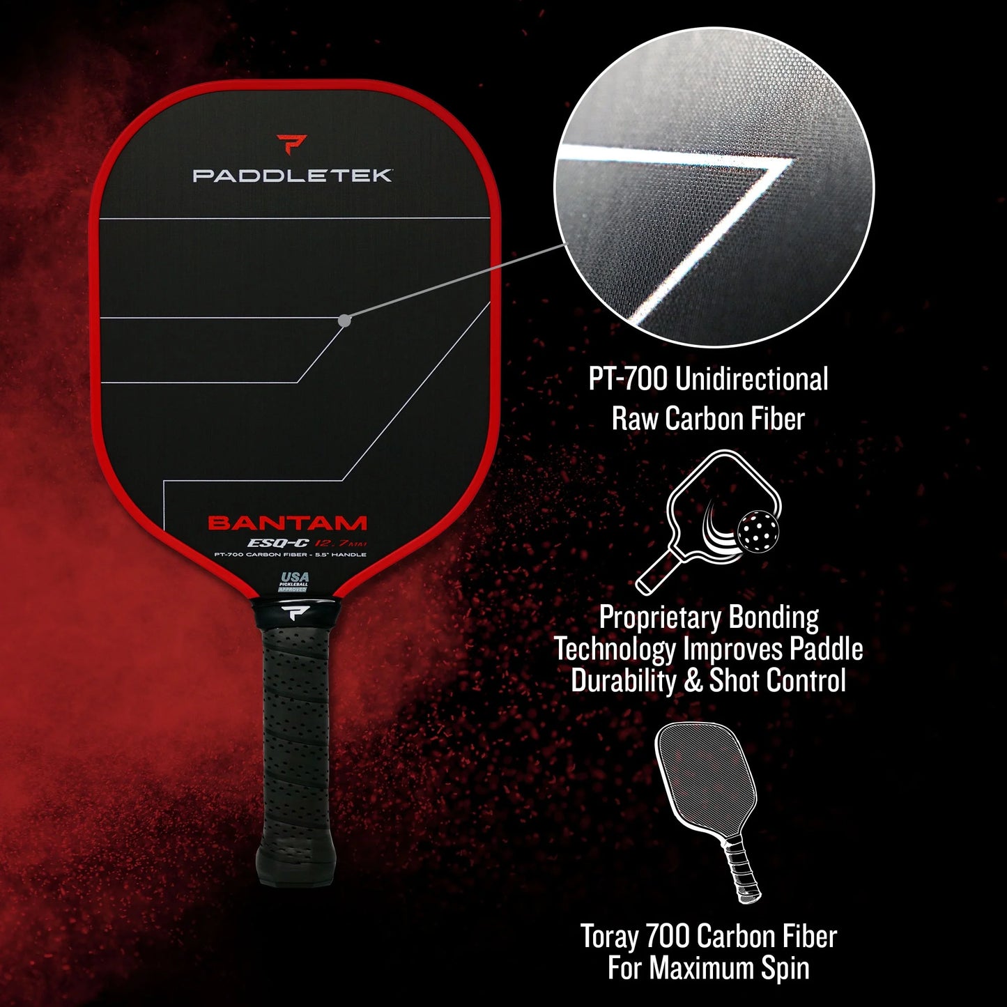 black and red paddletek pickleball paddle specifications