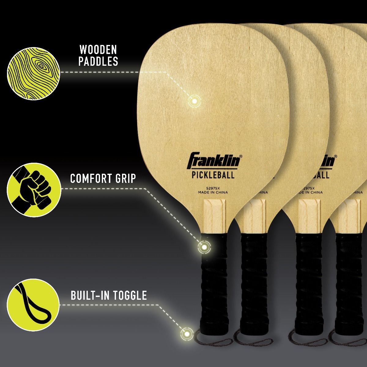 Franklin Official Size Pickleball Net with Paddles and Balls
