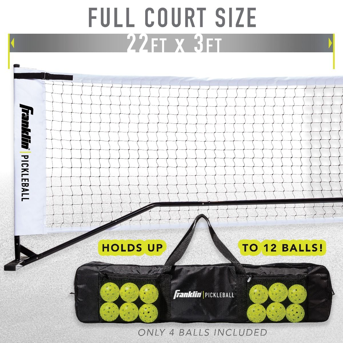 Franklin Official Size Pickleball Net with Paddles and Balls