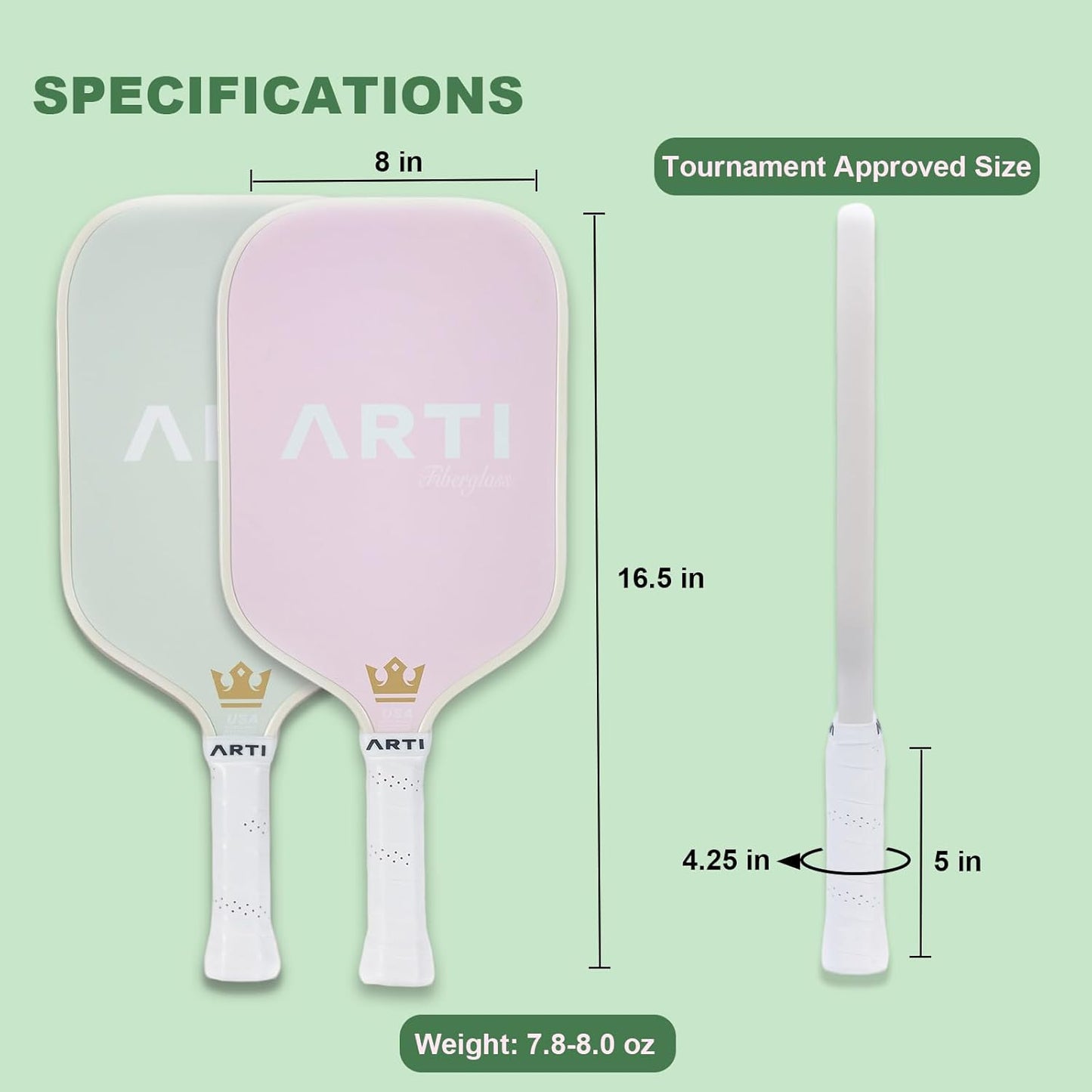 Floral Pickleball Paddle – Lightweight Paddle for Recreational Play