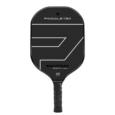 Black and white paddletek bantam alw-c pickleball paddle. With white lettering