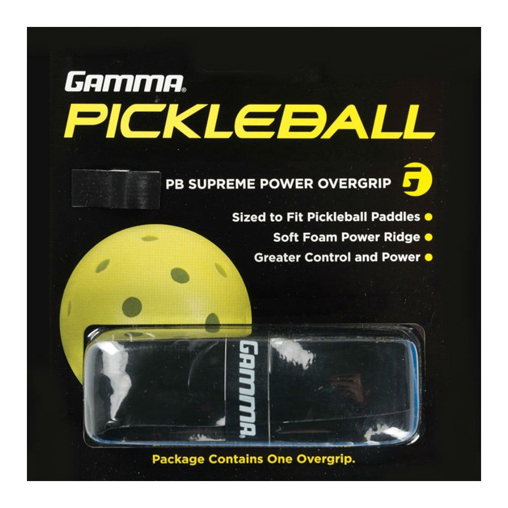 GAMMA Supreme Power Pickleball Overgrip – Black Replacement Grip