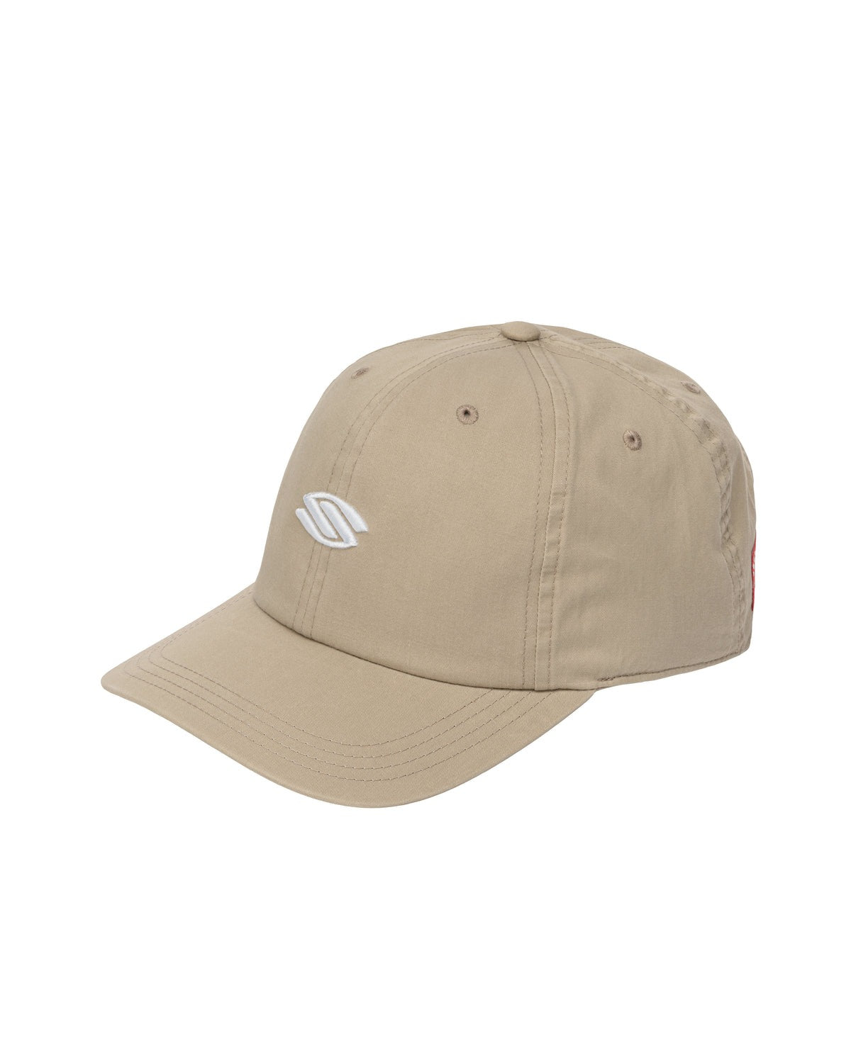 Beige cap with a logo on a white background