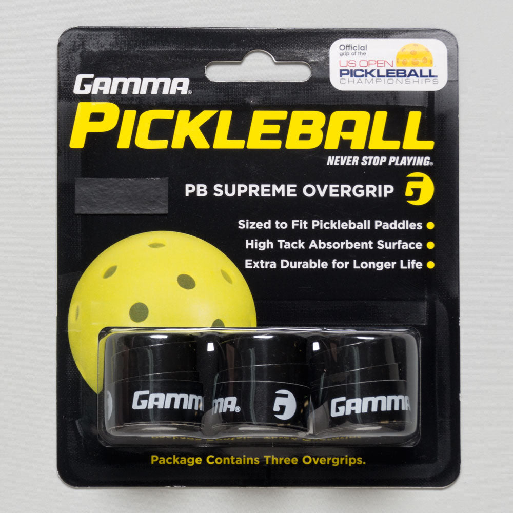 GAMMA Supreme Pickleball Overgrip – Black Replacement Grip