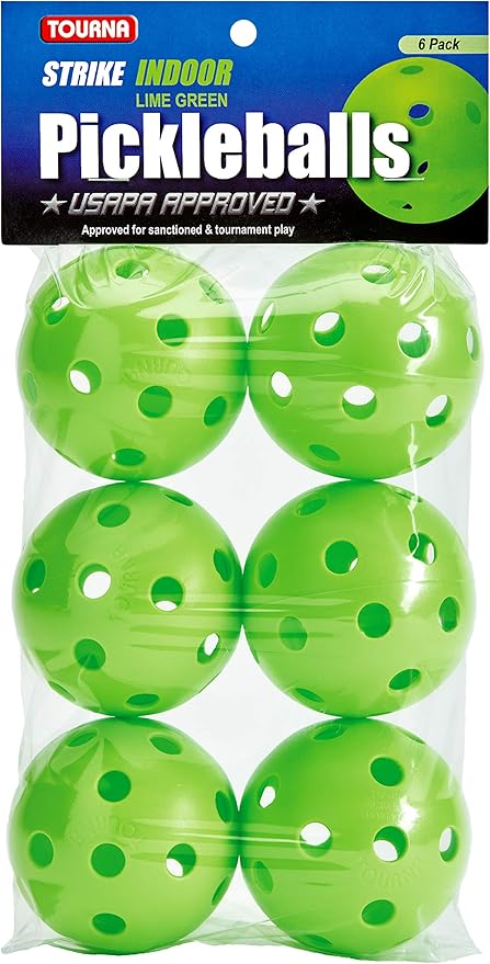 Indoor Pickleball 6 pack green