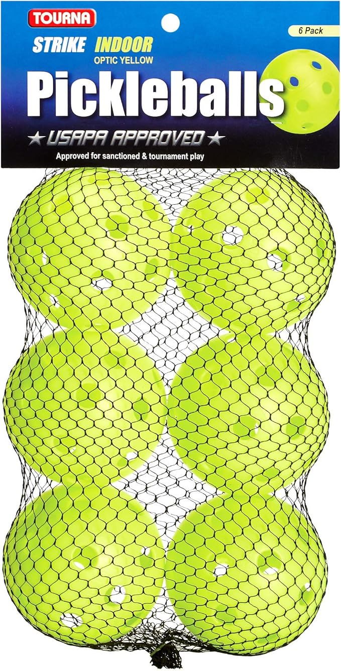 Indoor Pickleball 6pack yellow
