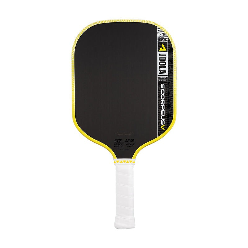 JOOLA Scorpeus Pro V Anna Bright Yellow Pickleball Paddle – Textured Carbon, 16 mm