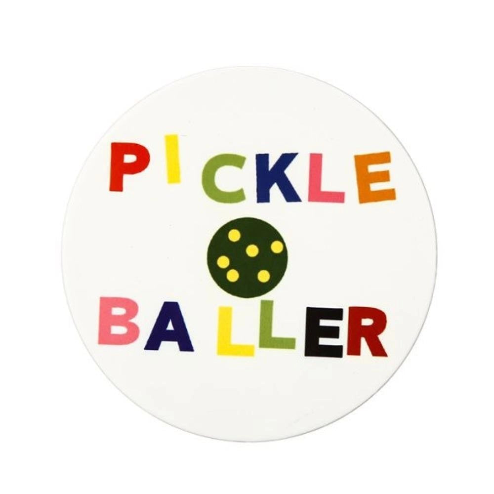Pickle Baller" Print Round Coasters (4-Pack)