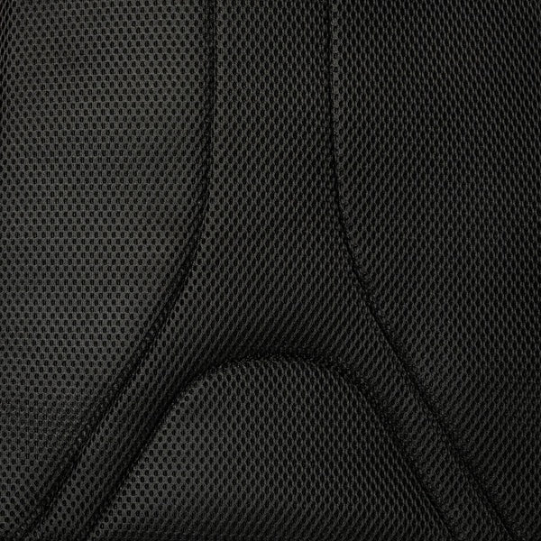 Close-up of a textured black fabric with a subtle pattern