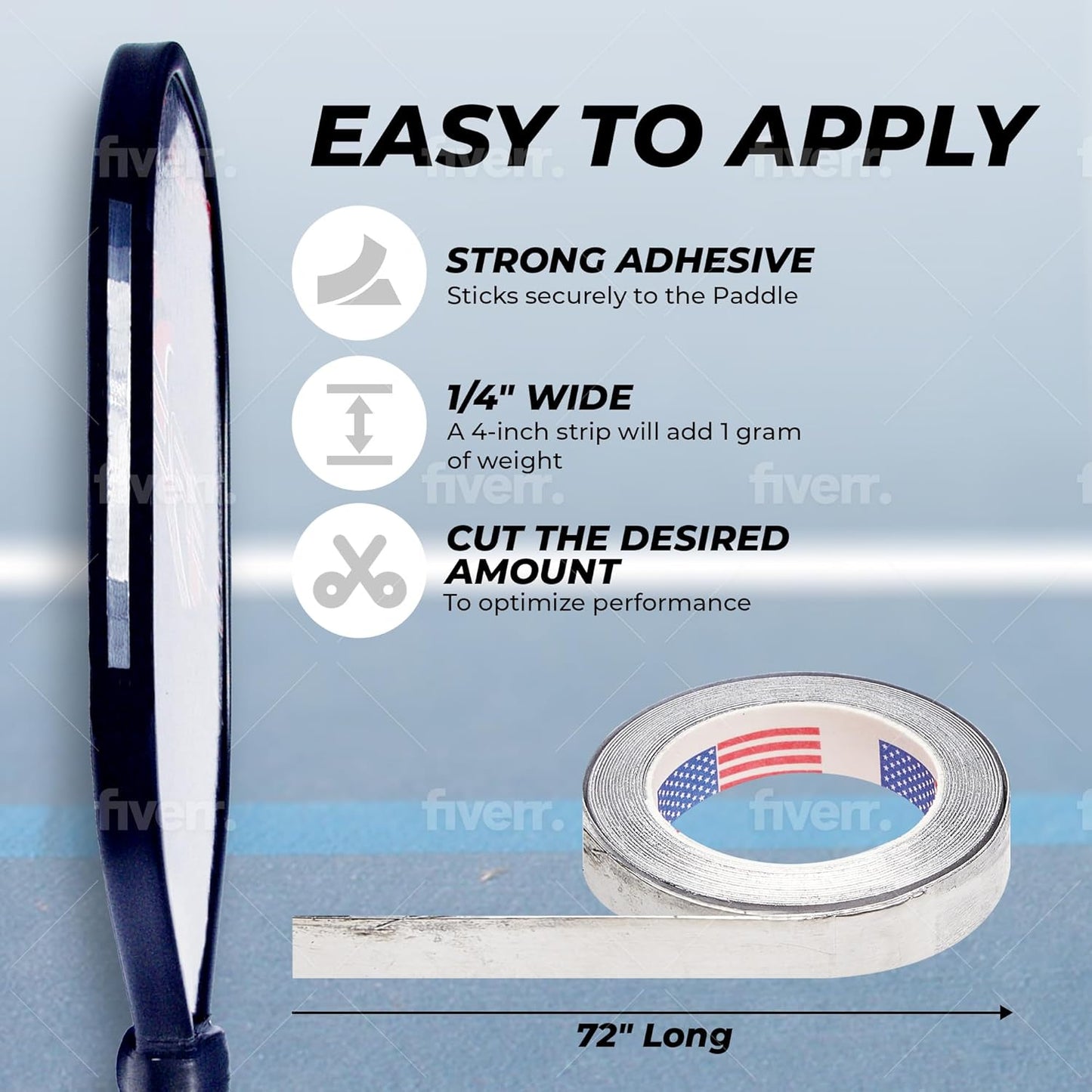 Tourna Lead Tape – Pickleball Paddle Weight & Balance Strips