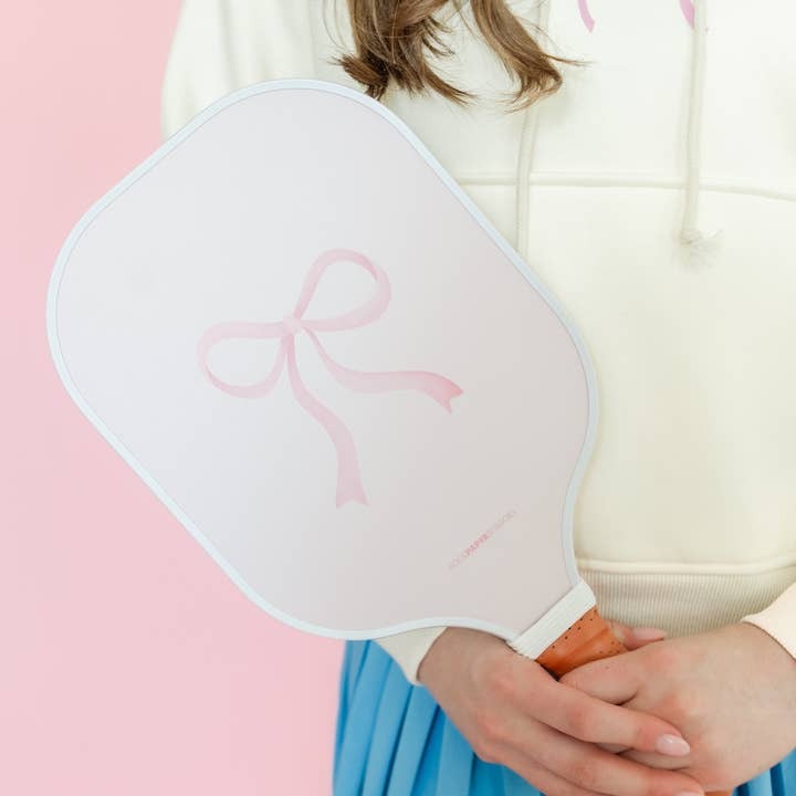 Coquette Pink Bow & Floral Double-Sided Pickleball Paddle