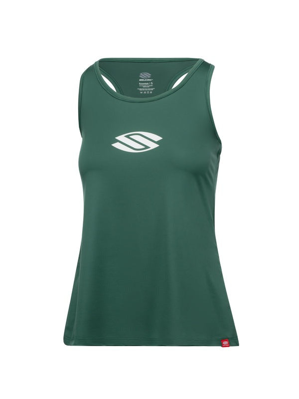 Green tank top with a logo on a white background