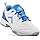 Women's Tyrol Velocity V Series Pickleball Shoe featuring a white and blue color scheme with a mesh upper, a Vibram outsole, and the Tyrol logo on the side.