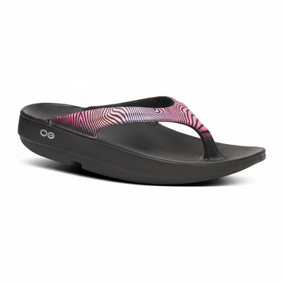 OOFOS OOlala Women’s Limited Sandal – Disco Zebra