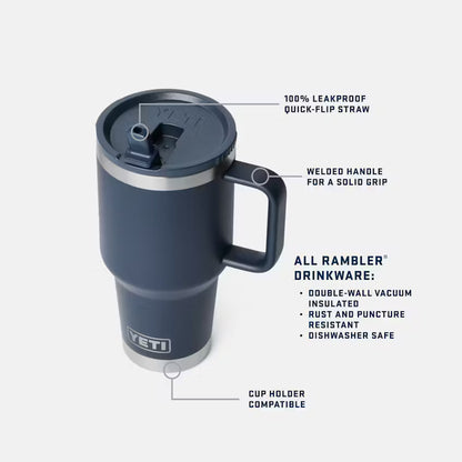 YETI Rambler® 30 oz Travel Straw Mug with Color-Matched Straw Lid