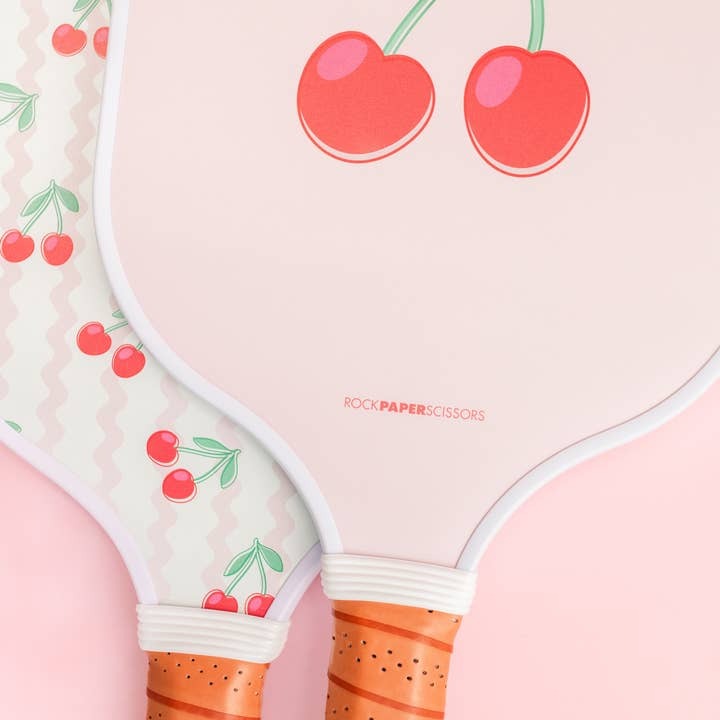 Pink Cherry Ric Rac Double-Sided Pickleball Paddle