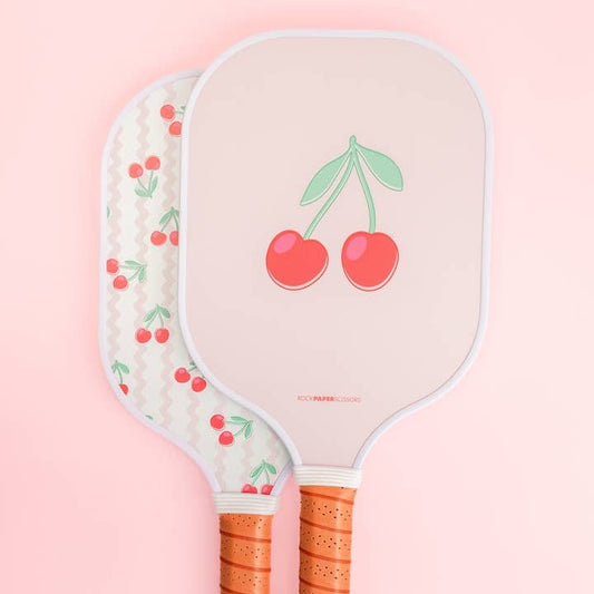 Pink Cherry Ric Rac Double-Sided Pickleball Paddle