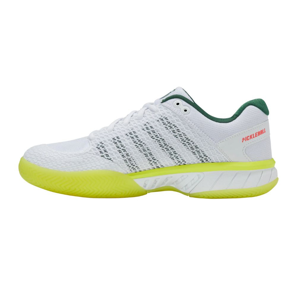 K-Swiss Express Light Men's Pickleball Shoe White/Neon Lime/Eden **Ships Next Day Air FREE**