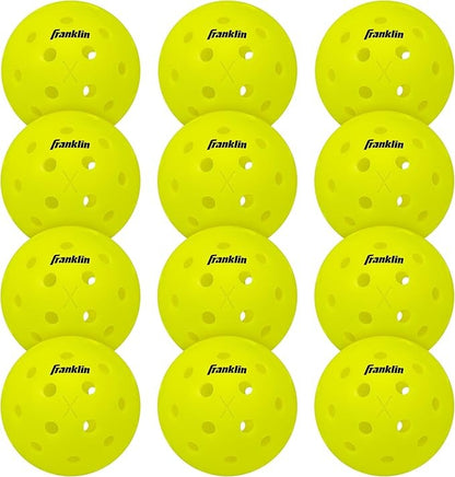 Multiple Franklin pickleball balls arranged in a grid on a white background