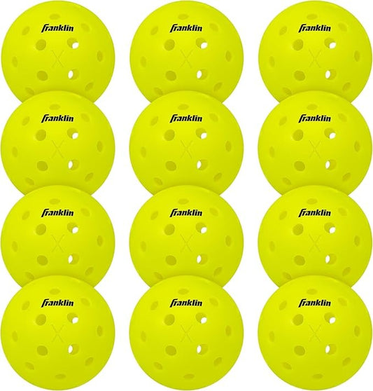Multiple Franklin pickleball balls arranged in a grid on a white background