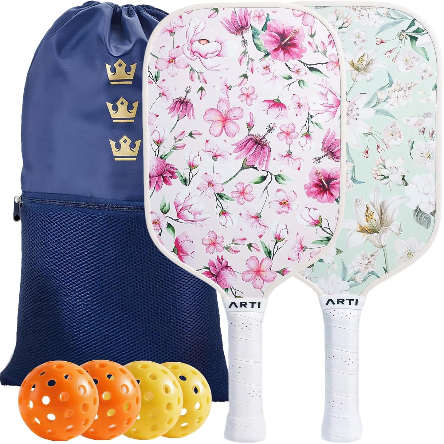 Floral Pickleball Paddle – Lightweight Paddle for Recreational Play
