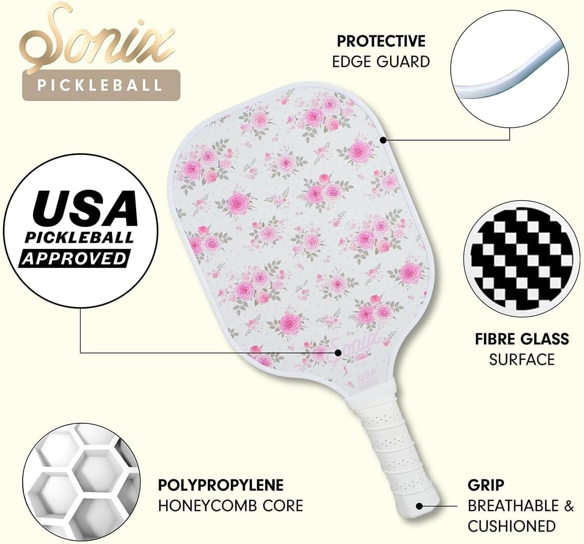 Sonix Patchwork Cottage Floral Pickleball Paddle – USAPA Approved Double-Sided Composite Paddle