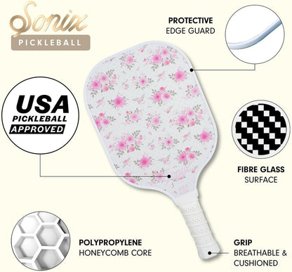 Sonix Patchwork Cottage Floral Pickleball Paddle – USAPA Approved Double-Sided Composite Paddle