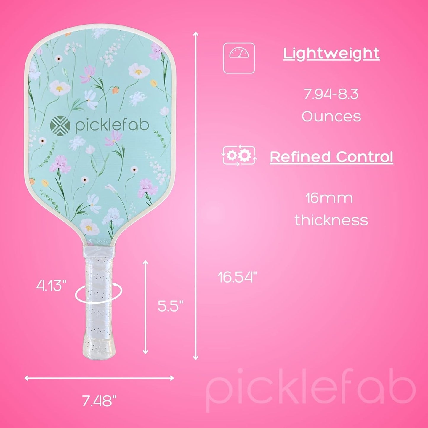 Picklefab Women’s Lightweight Pickleball Paddle – 8oz Beginner-Friendly Performance Paddle