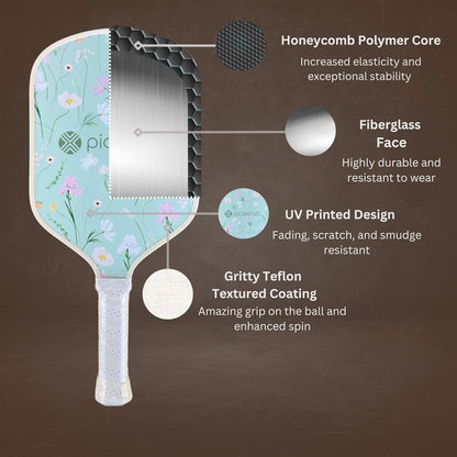 Picklefab Women’s Lightweight Pickleball Paddle – 8oz Beginner-Friendly Performance Paddle
