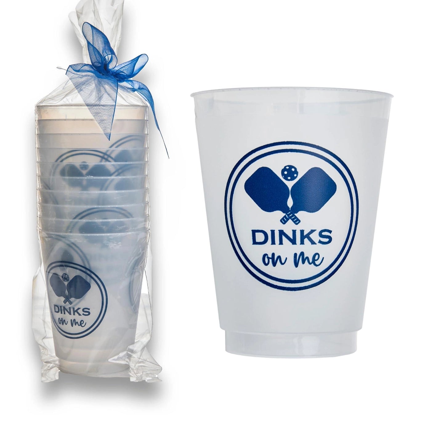 Pickleball Party Cups – Set of 10 Reusable Frosted Cups (16 oz)