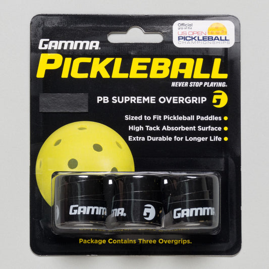 GAMMA Supreme Pickleball Overgrip – Black Replacement Grip