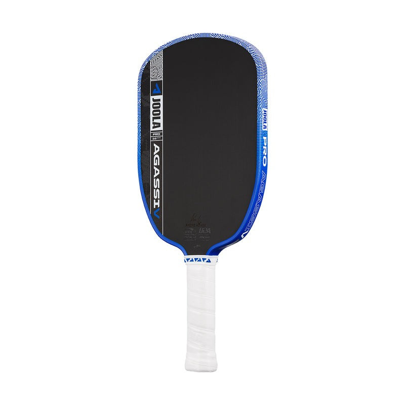 JOOLA Agassi Pro V Andre Agassi Royal Blue Pickleball Paddle – Textured Carbon, 16 mm