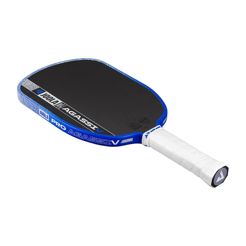JOOLA Agassi Pro V Andre Agassi Royal Blue Pickleball Paddle – Textured Carbon, 16 mm