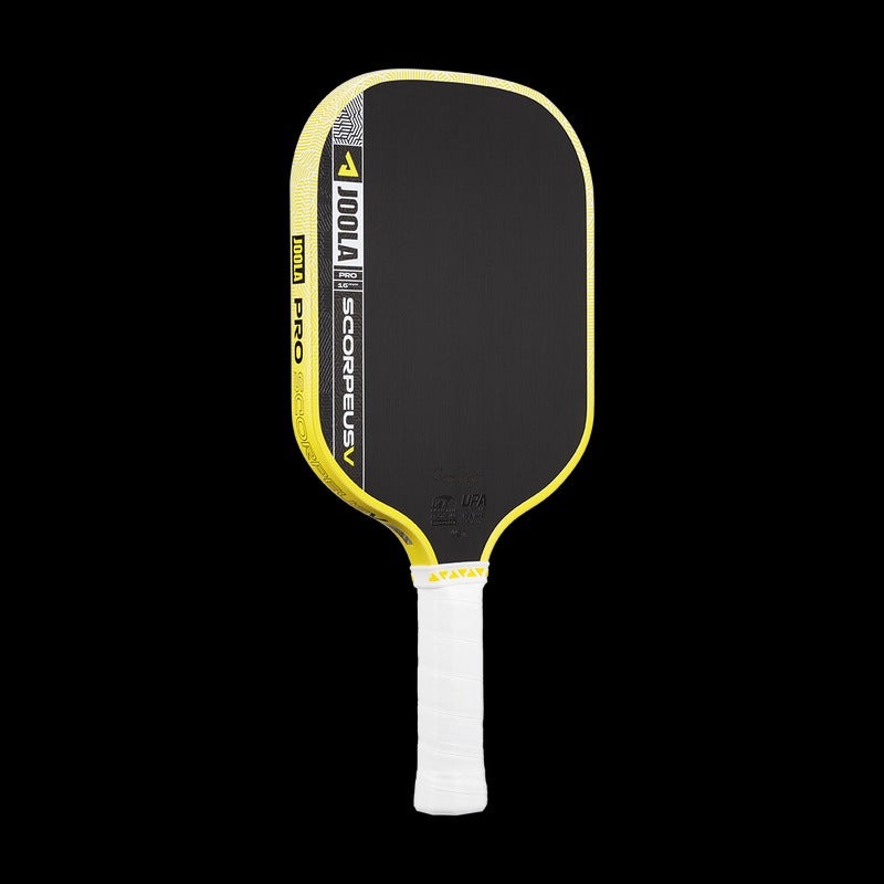 JOOLA Scorpeus Pro V Anna Bright Yellow Pickleball Paddle – Textured Carbon, 16 mm