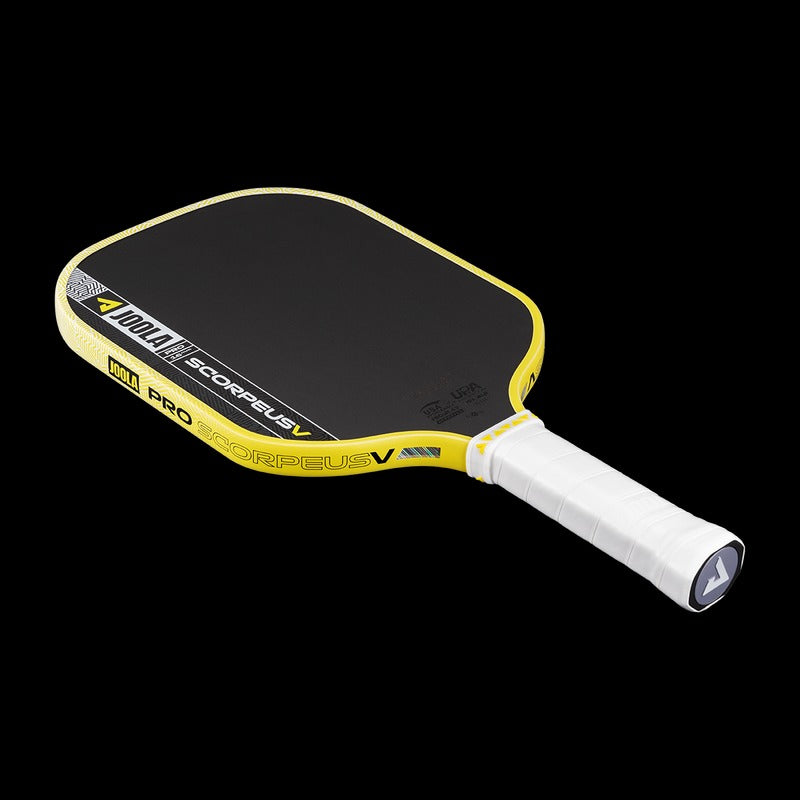 JOOLA Scorpeus Pro V Anna Bright Yellow Pickleball Paddle – Textured Carbon, 16 mm