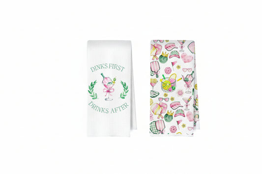 Pickleball Martini Kitchen Towels Set