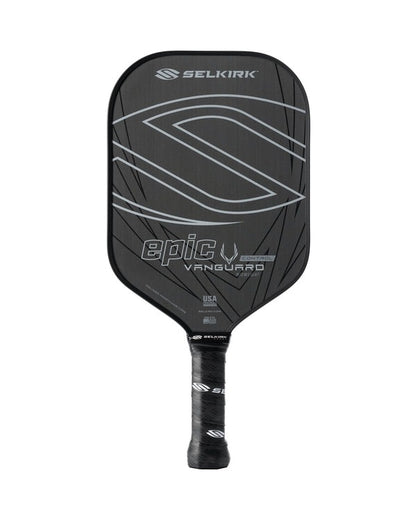 Black Selkirk pickleball paddle on a white background
