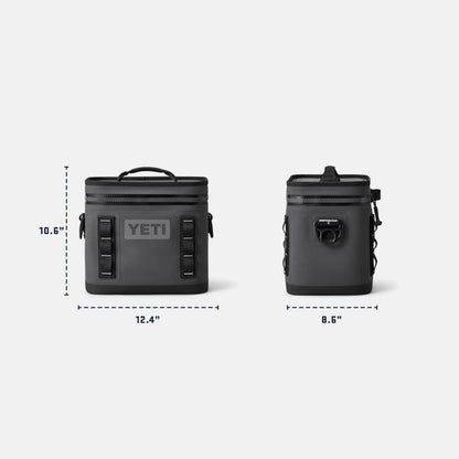 YETI cooler with dimensions on a white background
