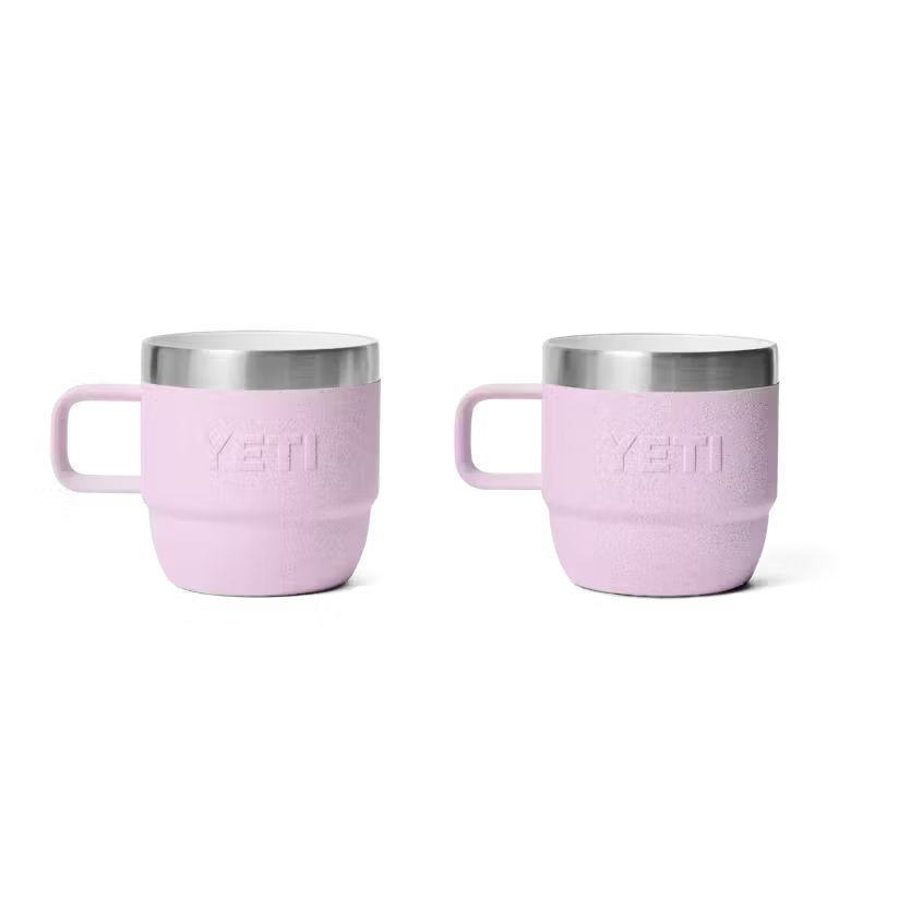 YETI Rambler Cherry Blossom Mug –Qty 2- 6oz Stackable Insulated Espresso Cup WITH DURASIP™ Ceramic Lining