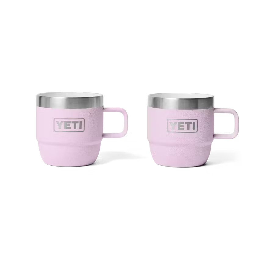 YETI Rambler Cherry Blossom Mug –Qty 2- 6oz Stackable Insulated Espresso Cup WITH DURASIP™ Ceramic Lining