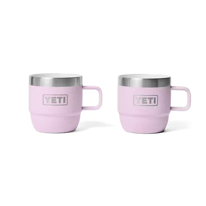 YETI Rambler Cherry Blossom Mug –Qty 2- 6oz Stackable Insulated Espresso Cup WITH DURASIP™ Ceramic Lining