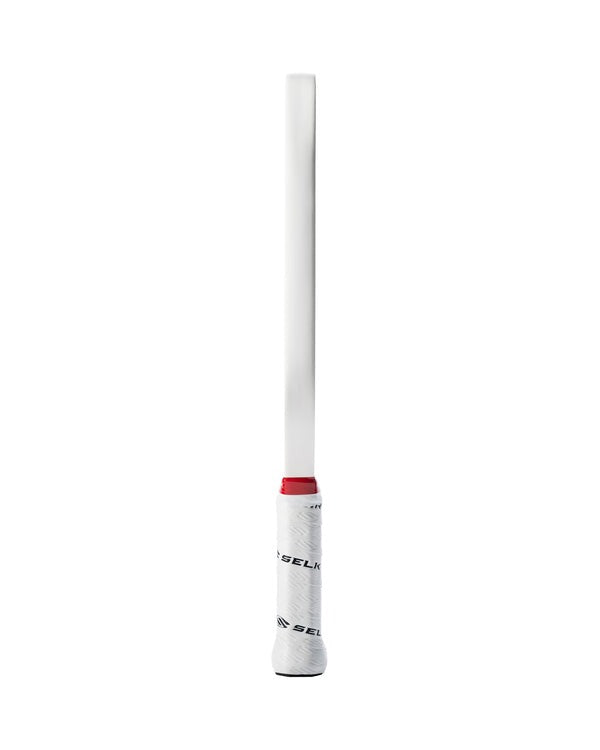 White paddle with red accent on a white background